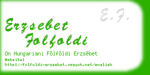 erzsebet folfoldi business card